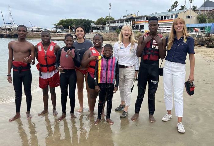 iOcean Trust participants in life jackets on Santos Beach, Mossel Bay